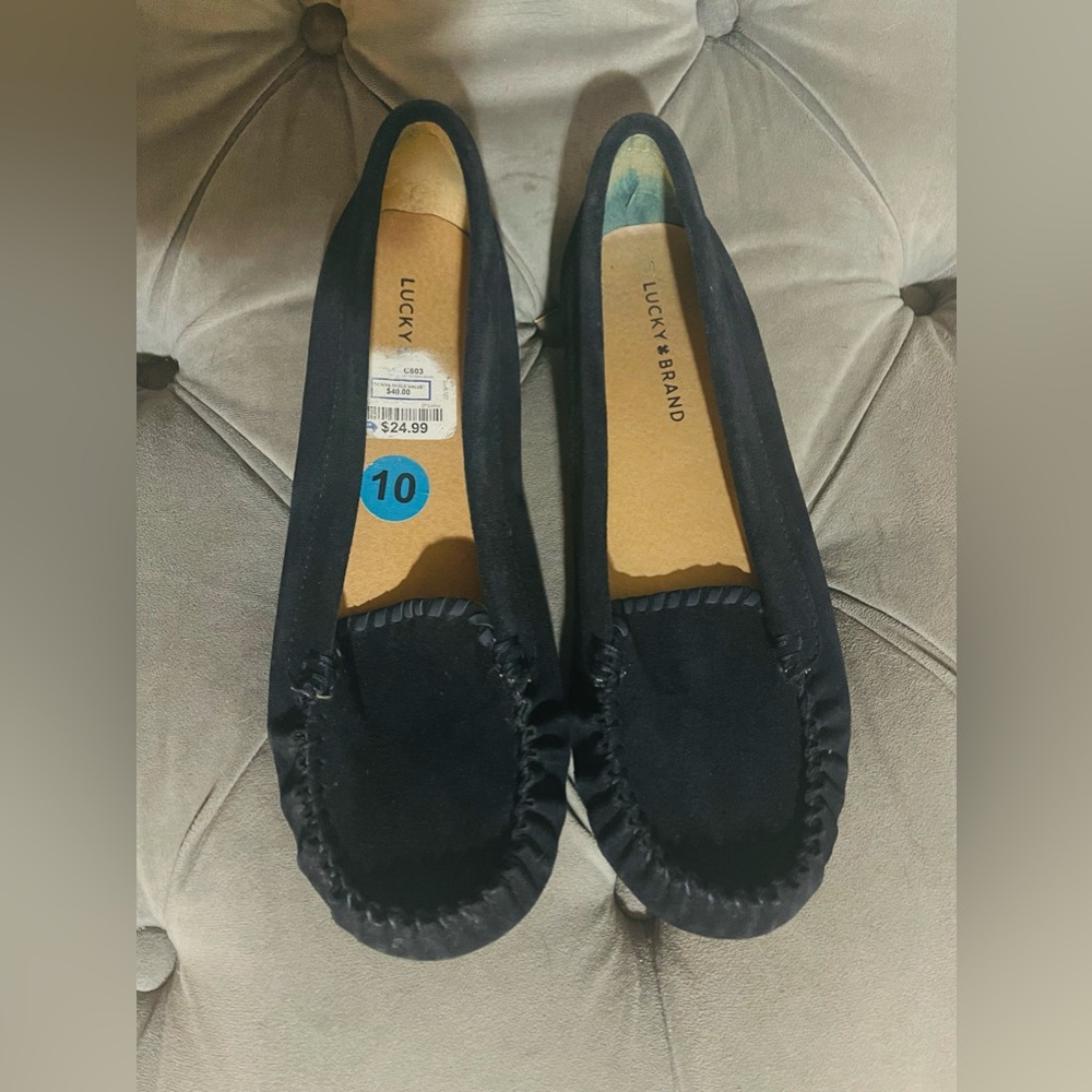 Black Lucky Brand Moccasin Flats